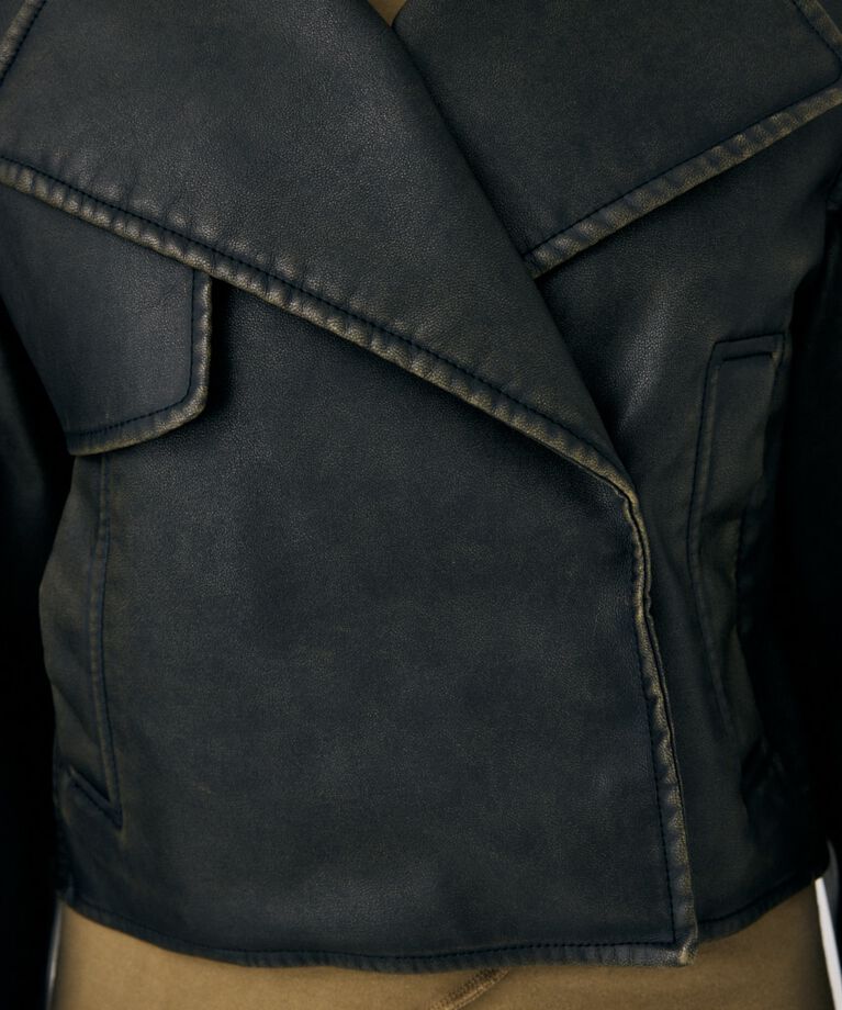 MOUSSY「F/LEATHER SHORT トレンチジャケット」|その他|