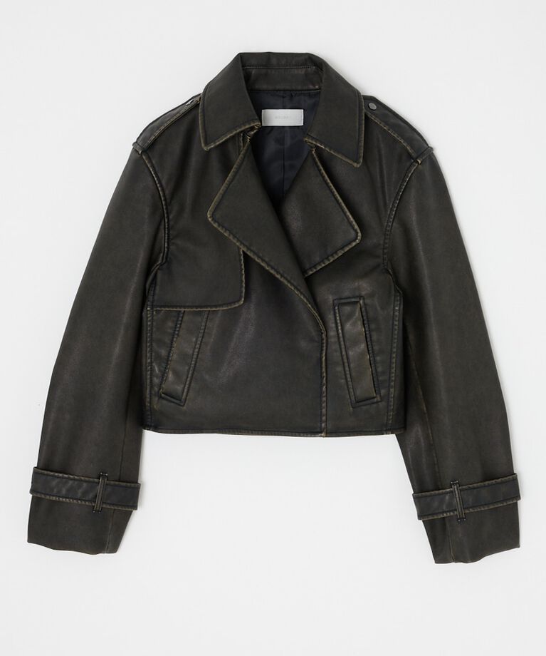 MOUSSY「F/LEATHER SHORT トレンチジャケット」|その他|