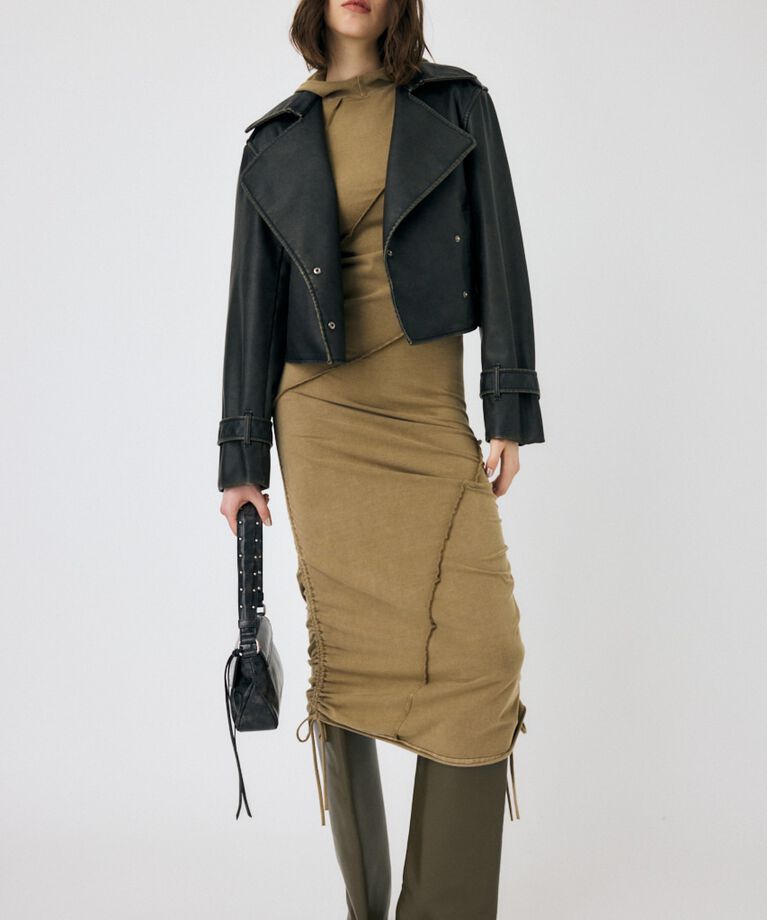 MOUSSY「F/LEATHER SHORT トレンチジャケット」|その他|
