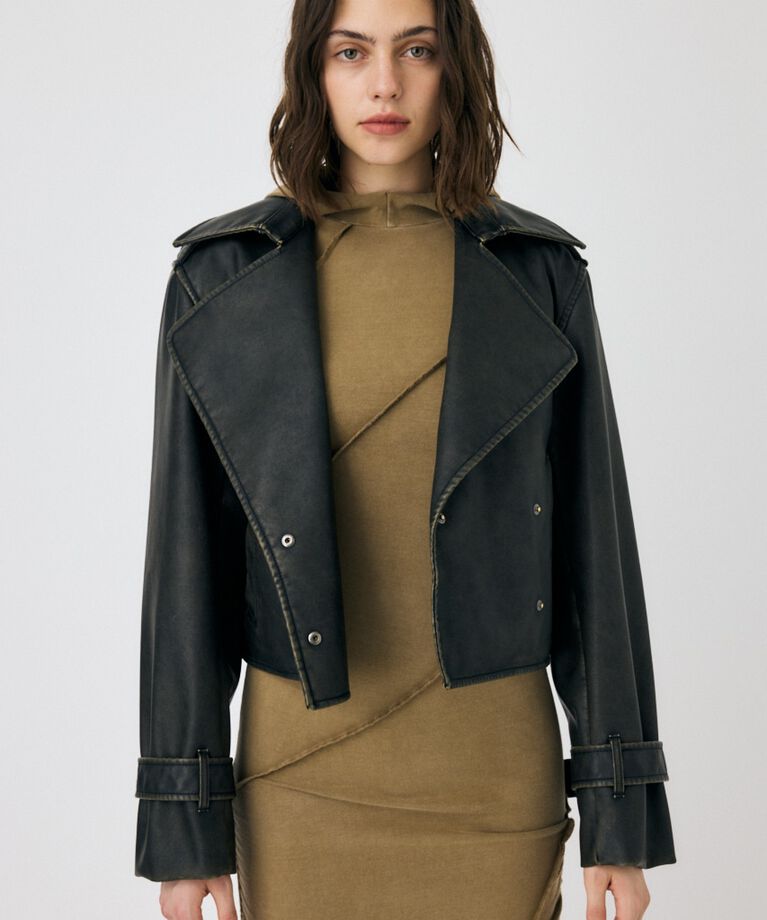 MOUSSY「F/LEATHER SHORT トレンチジャケット」|その他|