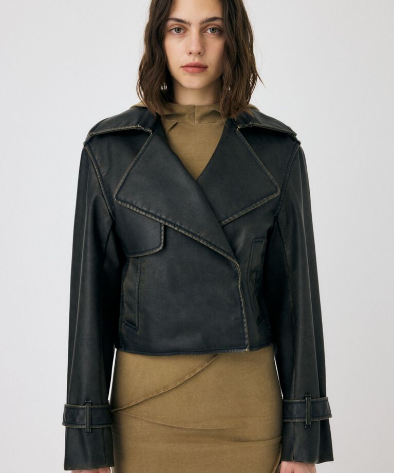 MOUSSY「F/LEATHER SHORT トレンチジャケット」|その他|