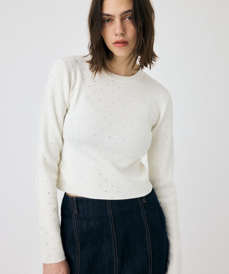 MOUSSY「RHINESTONE ニットトップス」|ニット・セーター|
