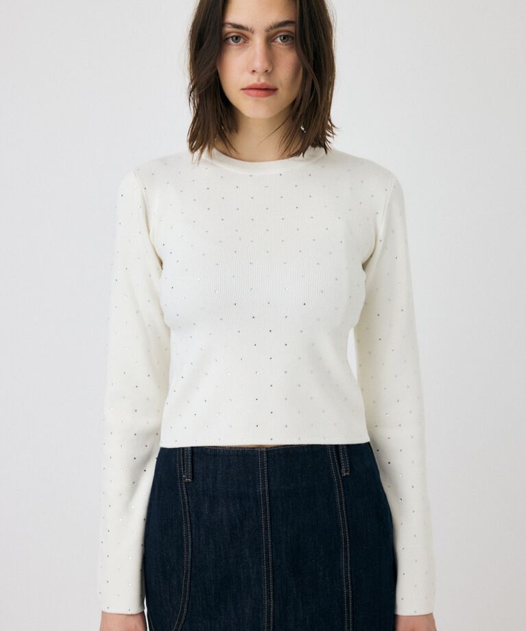 MOUSSY「RHINESTONE ニットトップス」|ニット・セーター|