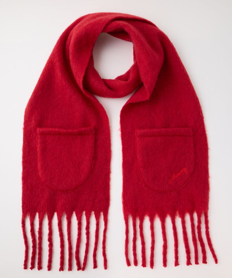 MOUSSY「POCKET KNIT WIDE スカーフ」|その他|RED