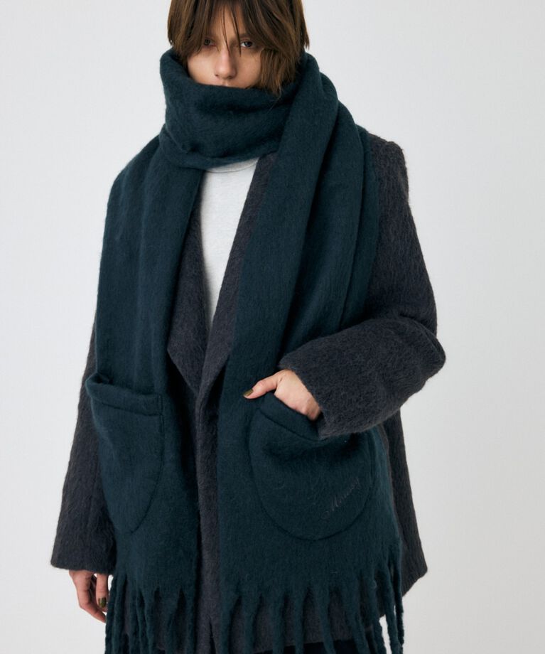 MOUSSY「POCKET KNIT WIDE スカーフ」|その他|C.GRY