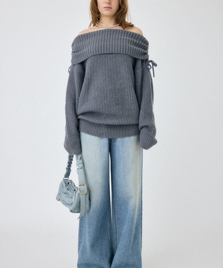 MOUSSY「OFF SHOULDER ルーズプルオーバー」|ニット・セーター|
