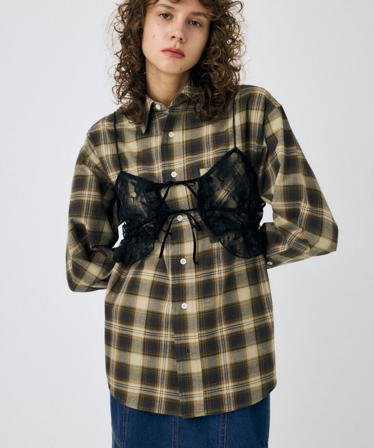 MOUSSY「LACY BUSTIER レイヤードシャツ」|シャツ・ブラウス|
