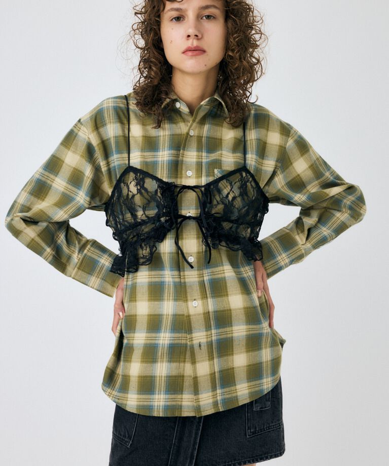 MOUSSY「LACY BUSTIER レイヤードシャツ」|シャツ・ブラウス|柄KHA5