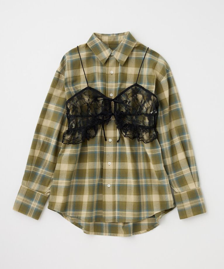 MOUSSY「LACY BUSTIER レイヤードシャツ」|シャツ・ブラウス|