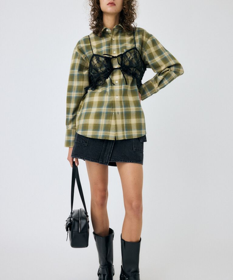 MOUSSY「LACY BUSTIER レイヤードシャツ」|シャツ・ブラウス|