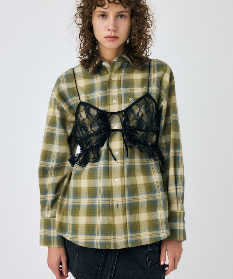 MOUSSY「LACY BUSTIER レイヤードシャツ」|シャツ・ブラウス|