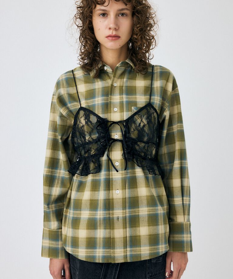 MOUSSY「LACY BUSTIER レイヤードシャツ」|シャツ・ブラウス|