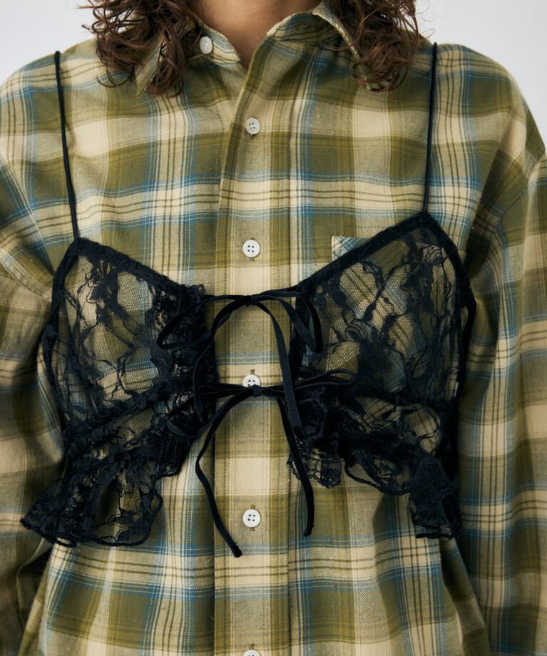 MOUSSY「LACY BUSTIER レイヤードシャツ」|シャツ・ブラウス|
