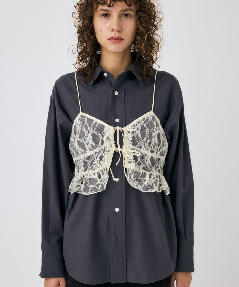 MOUSSY「LACY BUSTIER レイヤードシャツ」|シャツ・ブラウス|