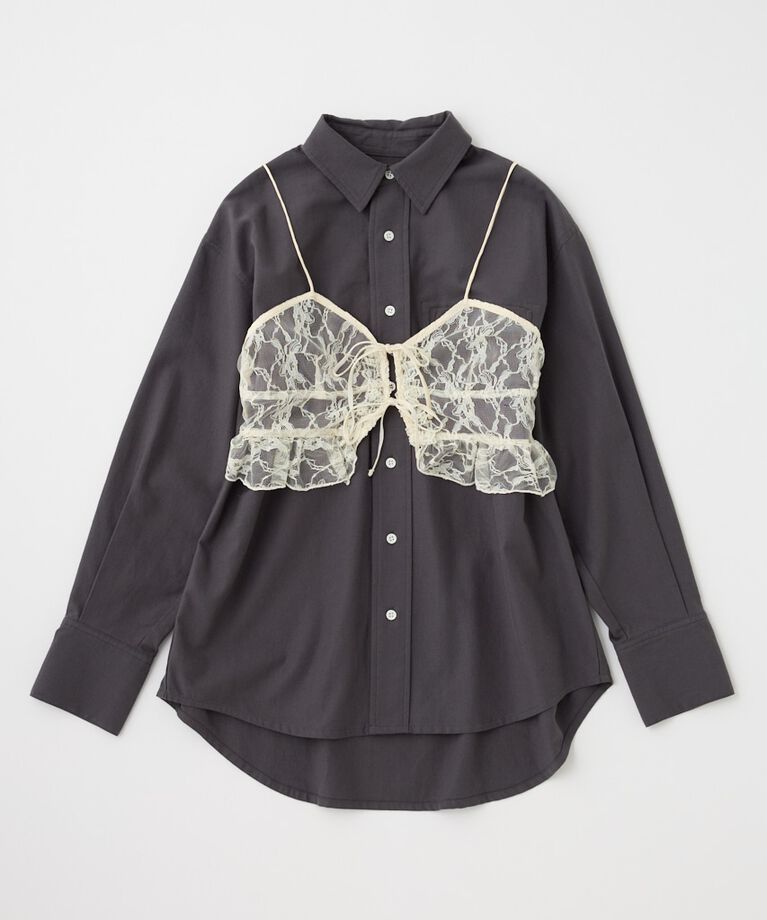 MOUSSY「LACY BUSTIER レイヤードシャツ」|シャツ・ブラウス|
