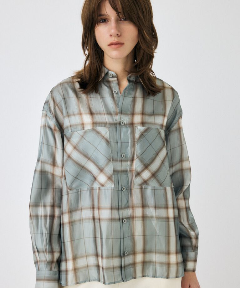 MOUSSY「MIX CHECK ルーズシャツ」|シャツ・ブラウス|柄BEG5