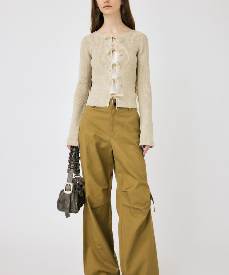 MOUSSY「FRONT RIBBON ニットトップス」|ニット・セーター|