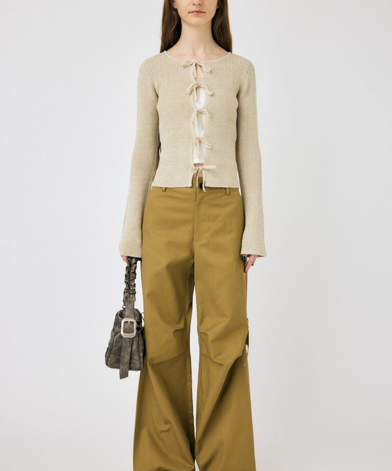 MOUSSY「FRONT RIBBON ニットトップス」|ニット・セーター|