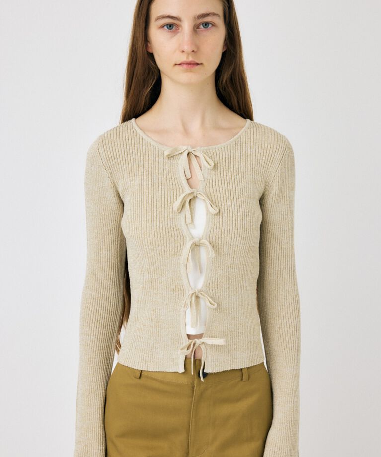 MOUSSY「FRONT RIBBON ニットトップス」|ニット・セーター|