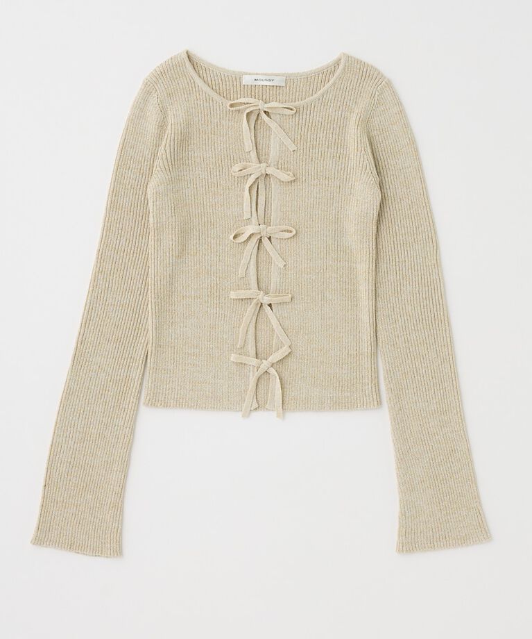 MOUSSY「FRONT RIBBON ニットトップス」|ニット・セーター|