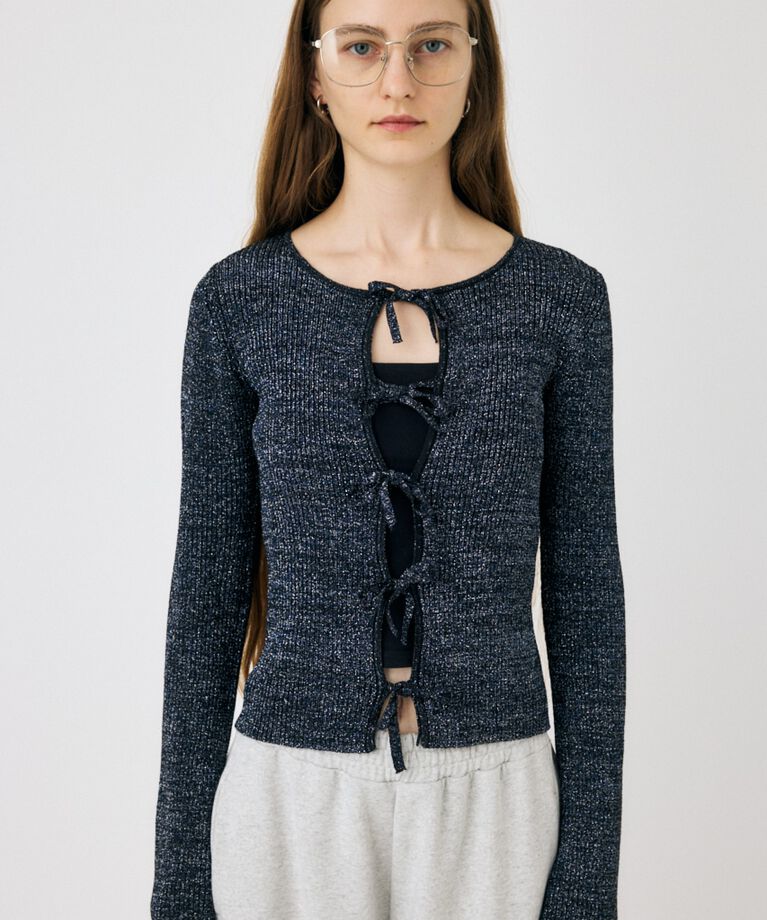 MOUSSY「FRONT RIBBON ニットトップス」|ニット・セーター|