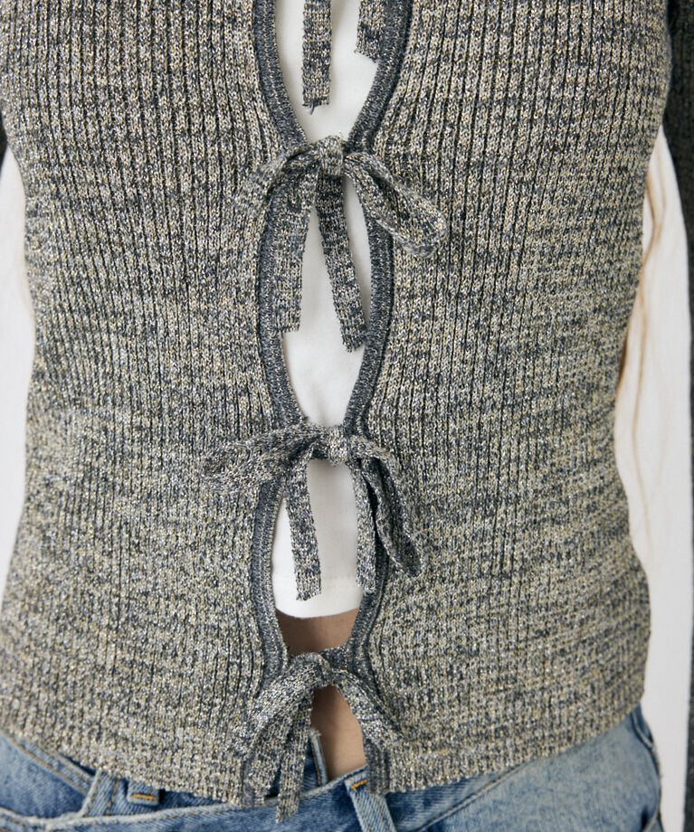 MOUSSY「FRONT RIBBON ニットトップス」|ニット・セーター|