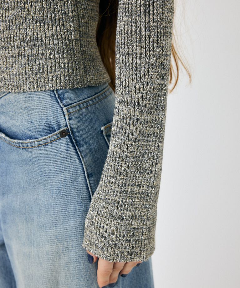 MOUSSY「FRONT RIBBON ニットトップス」|ニット・セーター|