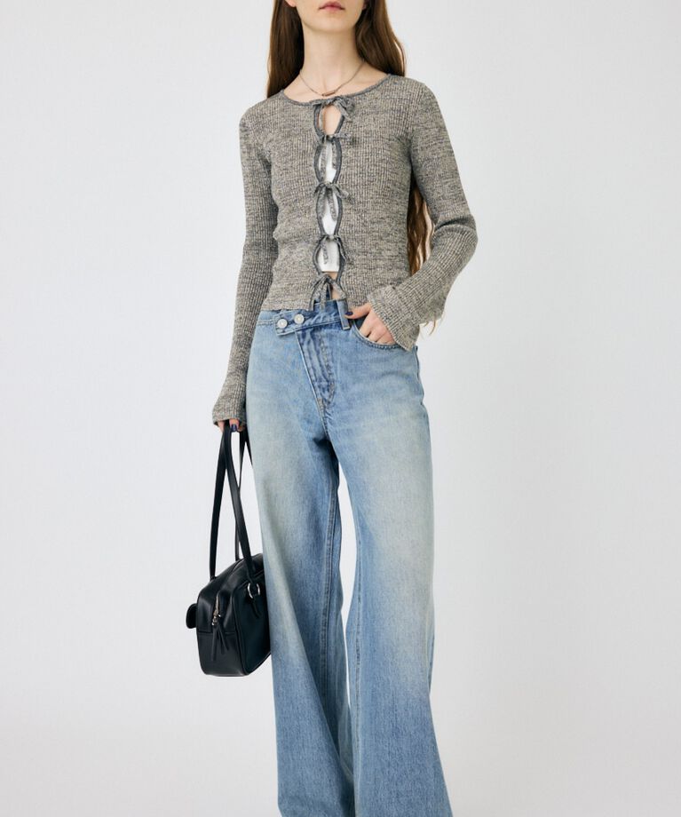 MOUSSY「FRONT RIBBON ニットトップス」|ニット・セーター|