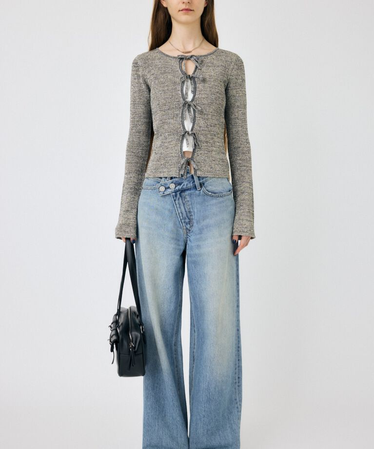 MOUSSY「FRONT RIBBON ニットトップス」|ニット・セーター|