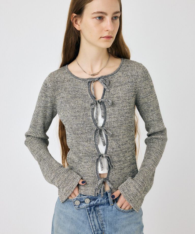 MOUSSY「FRONT RIBBON ニットトップス」|ニット・セーター|