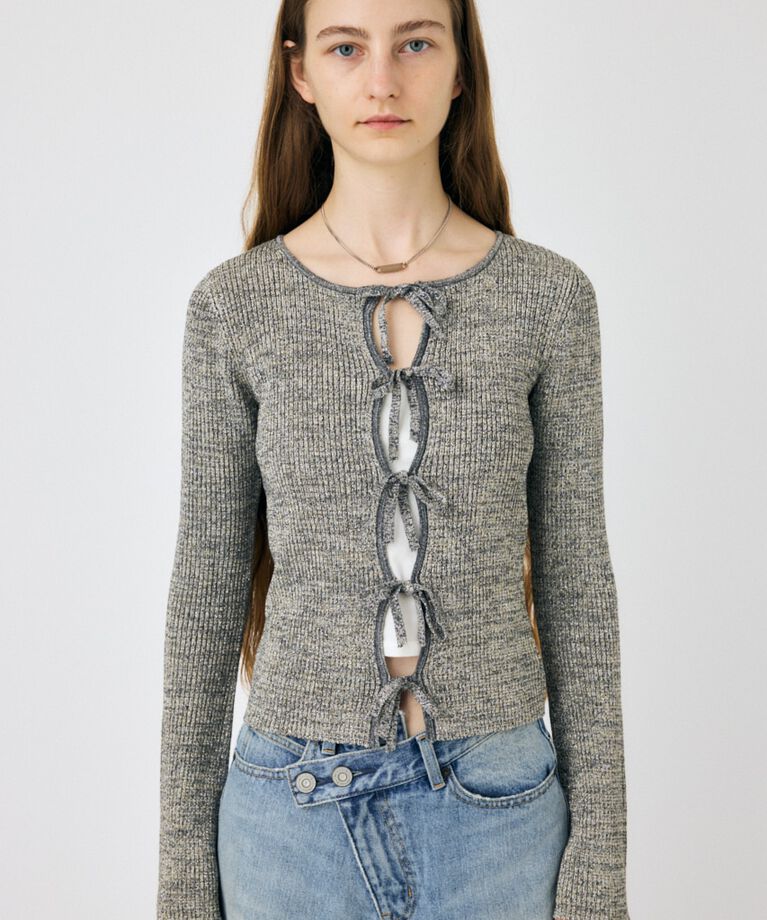 MOUSSY「FRONT RIBBON ニットトップス」|ニット・セーター|