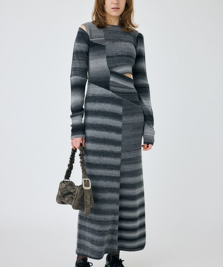 MOUSSY「ASSYMMETRY SWITCHING ドレス」|ワンピース|GRY