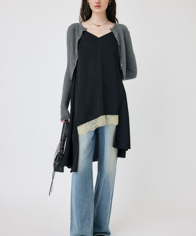 MOUSSY「WASHER スリップドレス」|ワンピース|BLK