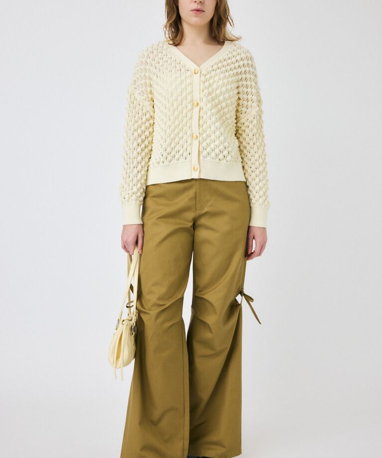MOUSSY「PEAK STITCH ニットカーディガン」|カーディガン|