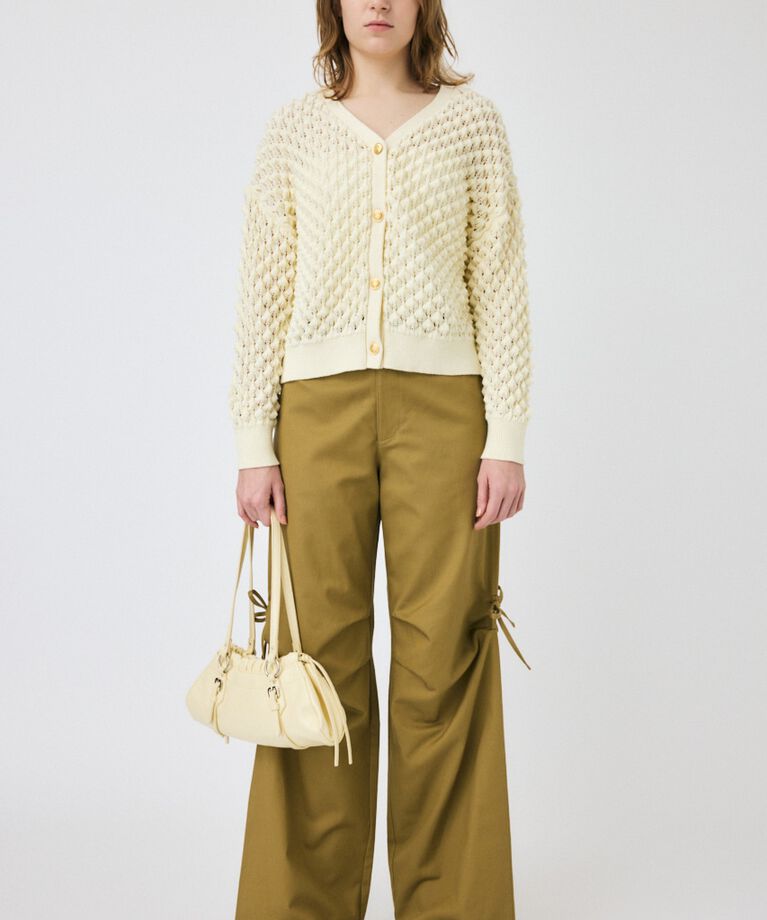 MOUSSY「PEAK STITCH ニットカーディガン」|カーディガン|