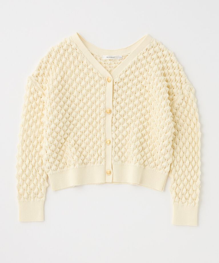 MOUSSY「PEAK STITCH ニットカーディガン」|カーディガン|