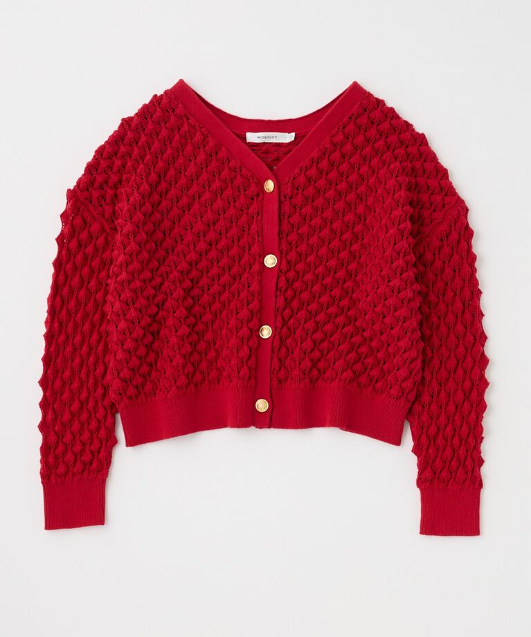 MOUSSY「PEAK STITCH ニットカーディガン」|カーディガン|