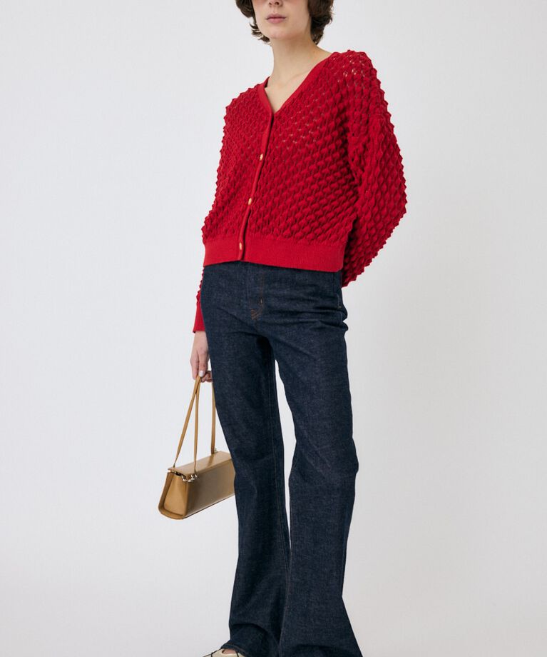 MOUSSY「PEAK STITCH ニットカーディガン」|カーディガン|