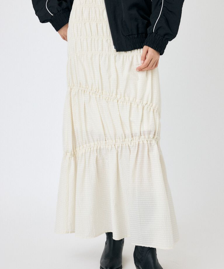 MOUSSY「PLAID GATHER スカート」|スカート|WHT