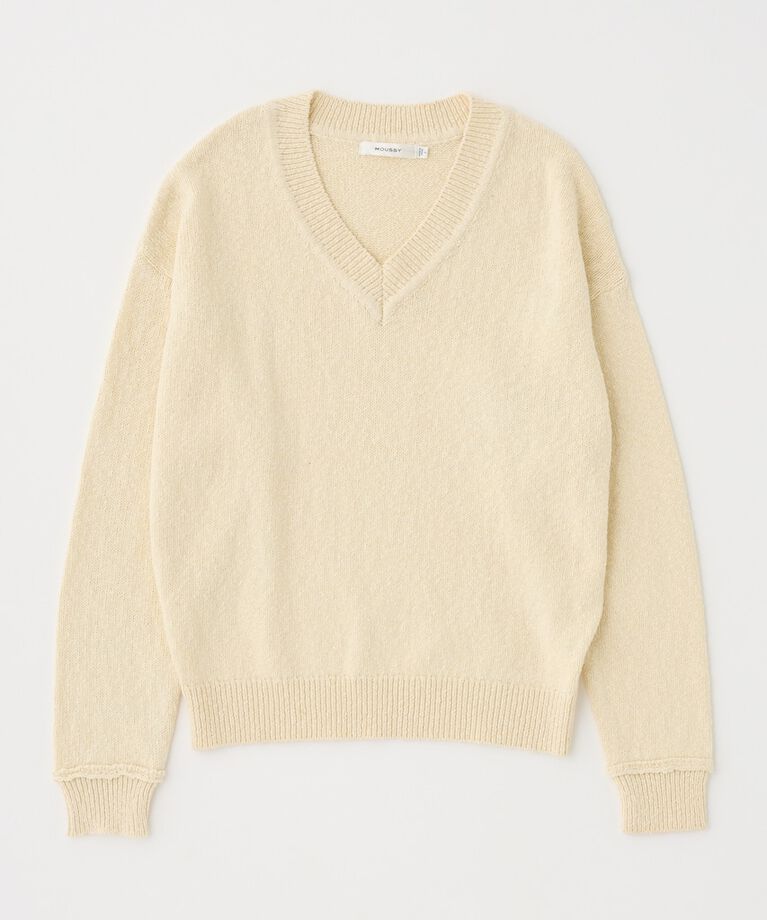 MOUSSY「V NECK セーター」|ニット・セーター|O/WHT1