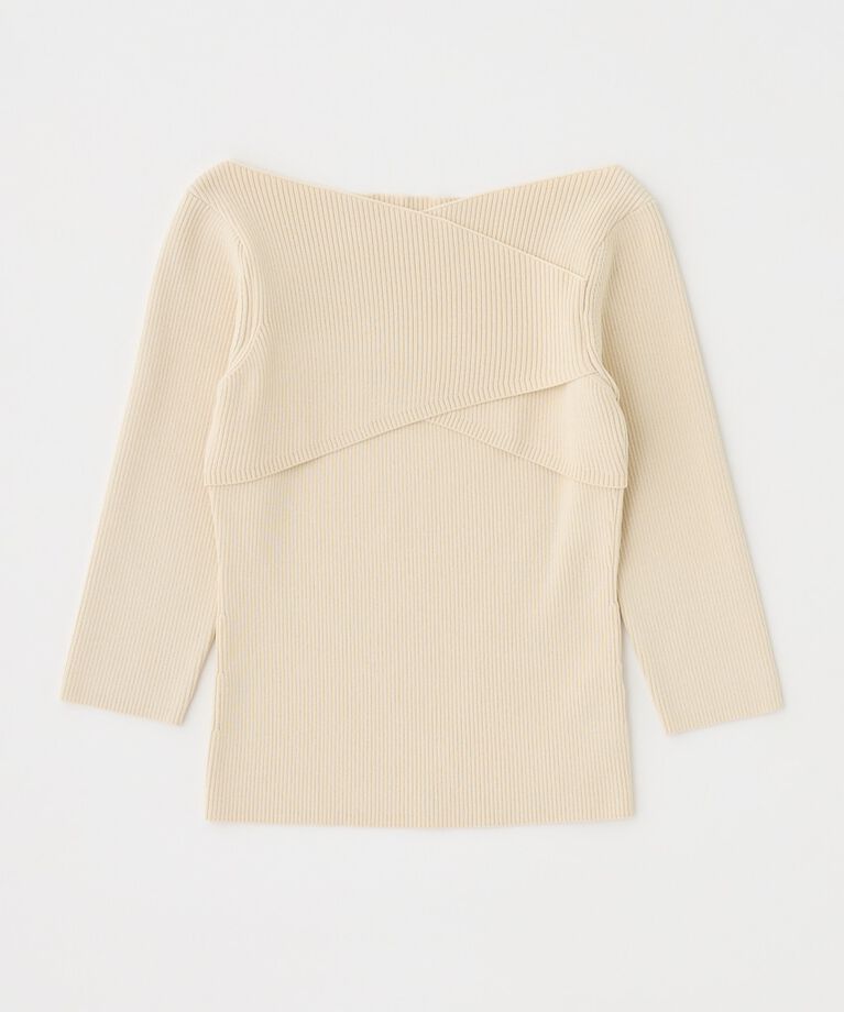 MOUSSY「CROSS OFF SHOULDER ニットトップス」|ニット・セーター|