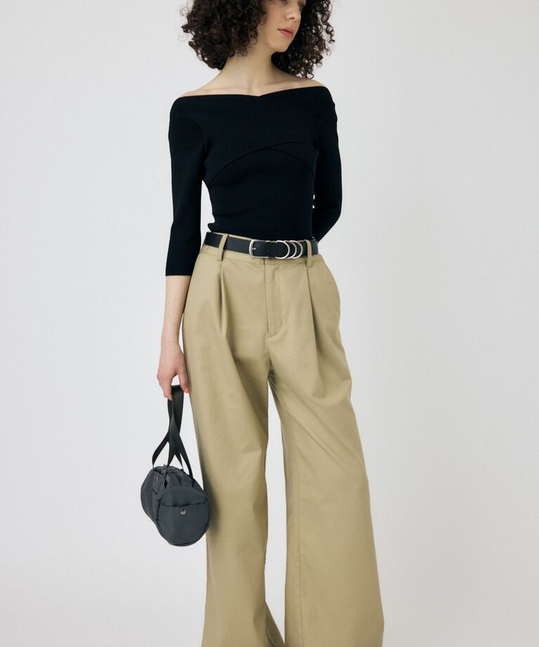 MOUSSY「CROSS OFF SHOULDER ニットトップス」|ニット・セーター|