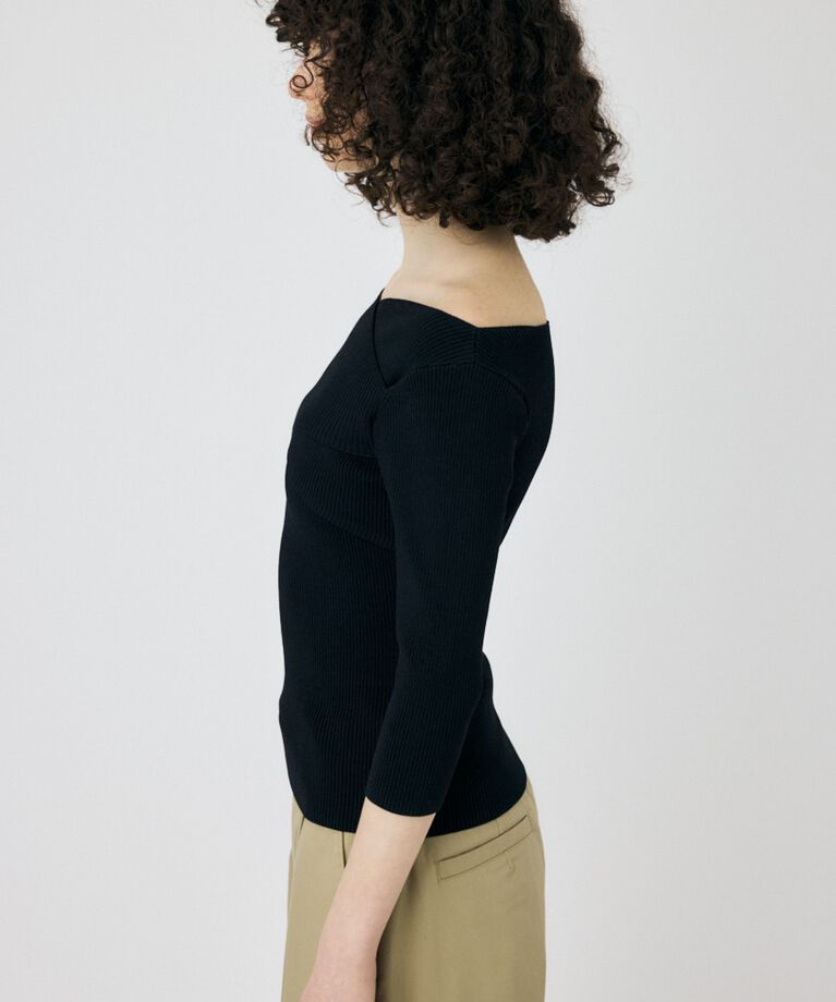 MOUSSY「CROSS OFF SHOULDER ニットトップス」|ニット・セーター|