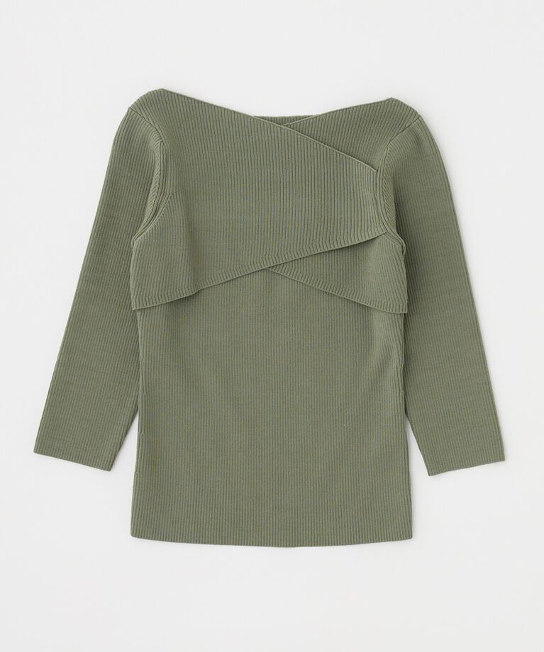 MOUSSY「CROSS OFF SHOULDER ニットトップス」|ニット・セーター|
