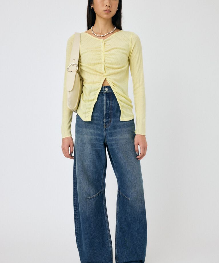 MOUSSY「POINTELLE GATHER カーディガン」|Tシャツ・カットソー|