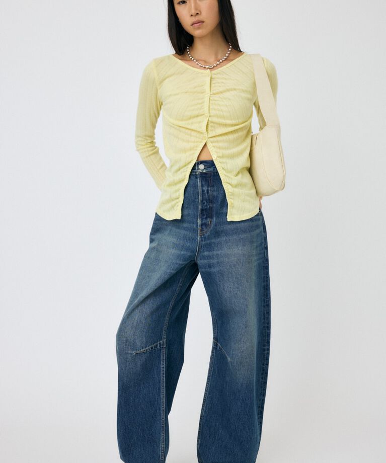 MOUSSY「POINTELLE GATHER カーディガン」|Tシャツ・カットソー|