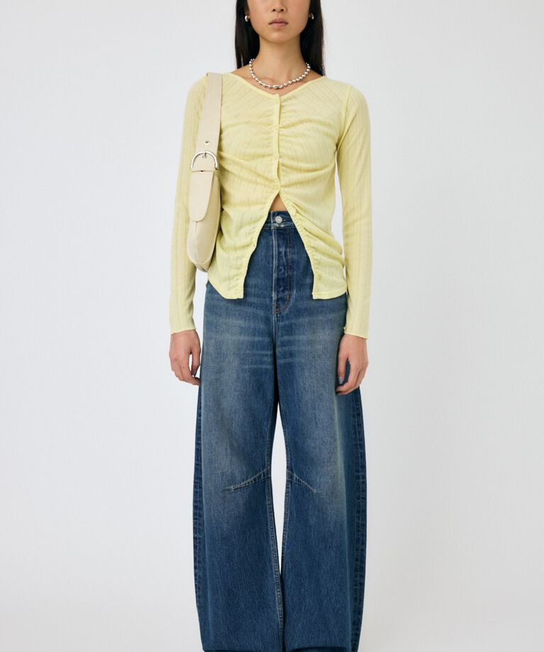 MOUSSY「POINTELLE GATHER カーディガン」|Tシャツ・カットソー|
