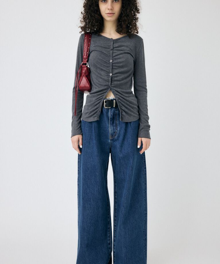 MOUSSY「POINTELLE GATHER カーディガン」|Tシャツ・カットソー|