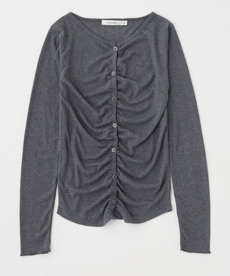 MOUSSY「POINTELLE GATHER カーディガン」|Tシャツ・カットソー|
