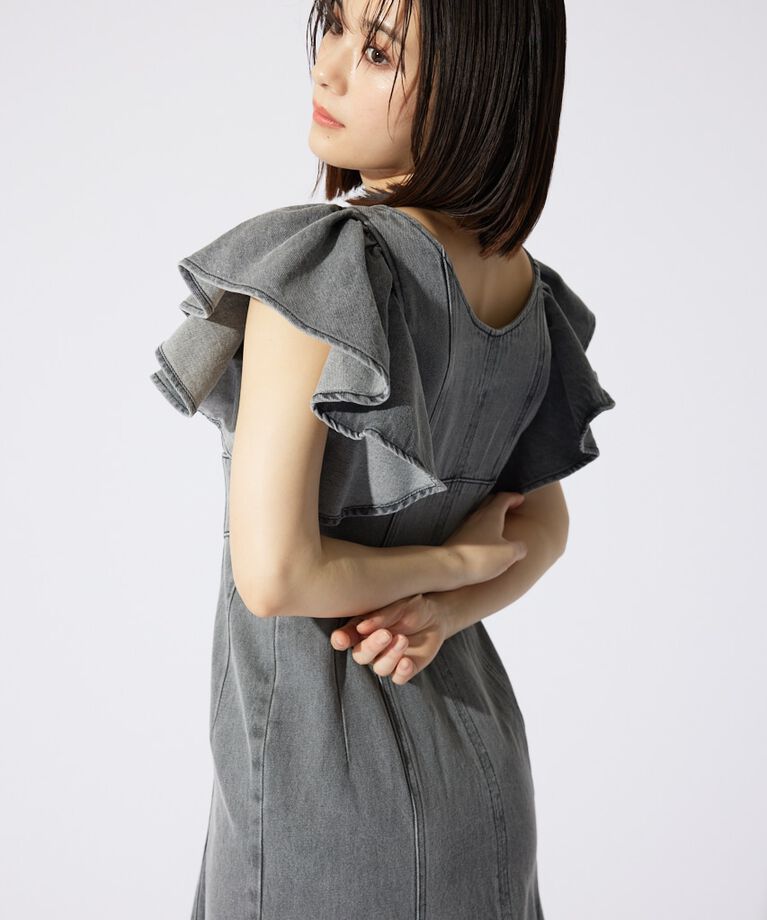 rienda「フリルスリーブマーメイドワンピース」|ワンピース|